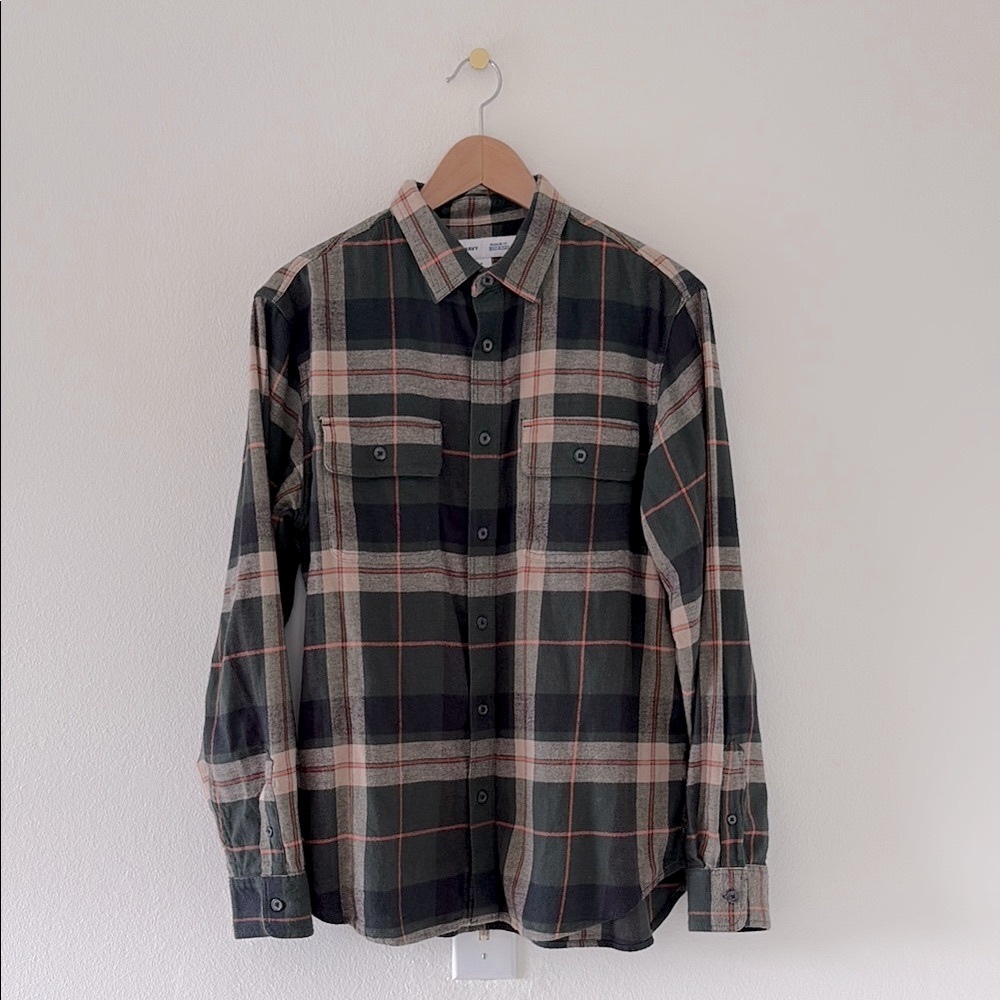Old Navy Plaid Men's Green Plaid Shirt